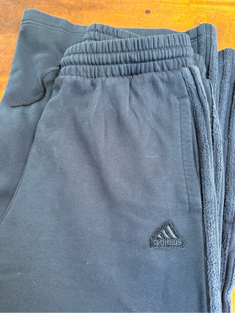 adidas Black Wide Leg womens Sweatpants with Embroidered Logo